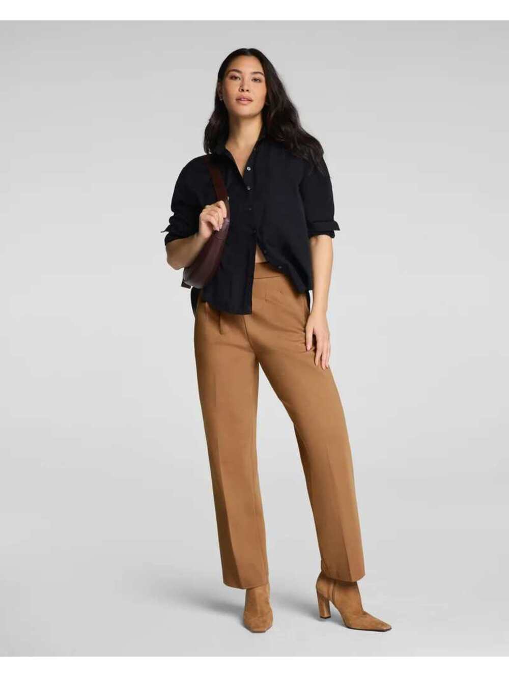 NWT SPANX Ponte Pleated Tapered Pant Maplewood Size 2X Petite Plus Size Petite